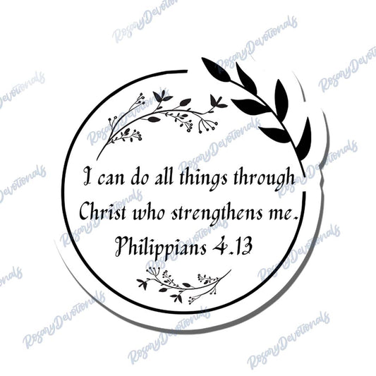 Bible Verse Philippians 4.13 Vinyl Sticker