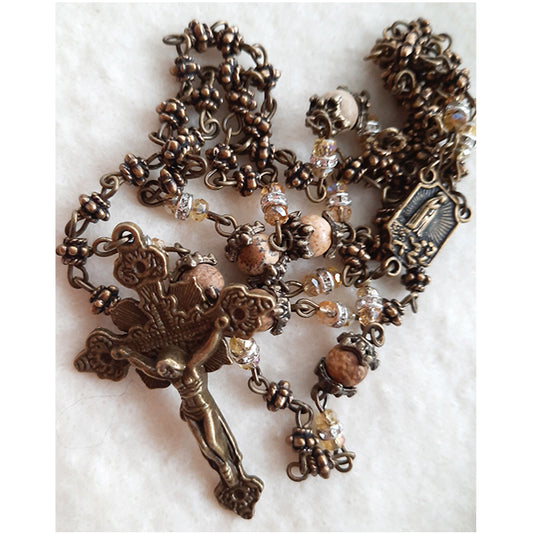 Metal Rosary, 4mm Metal Bronze Beads