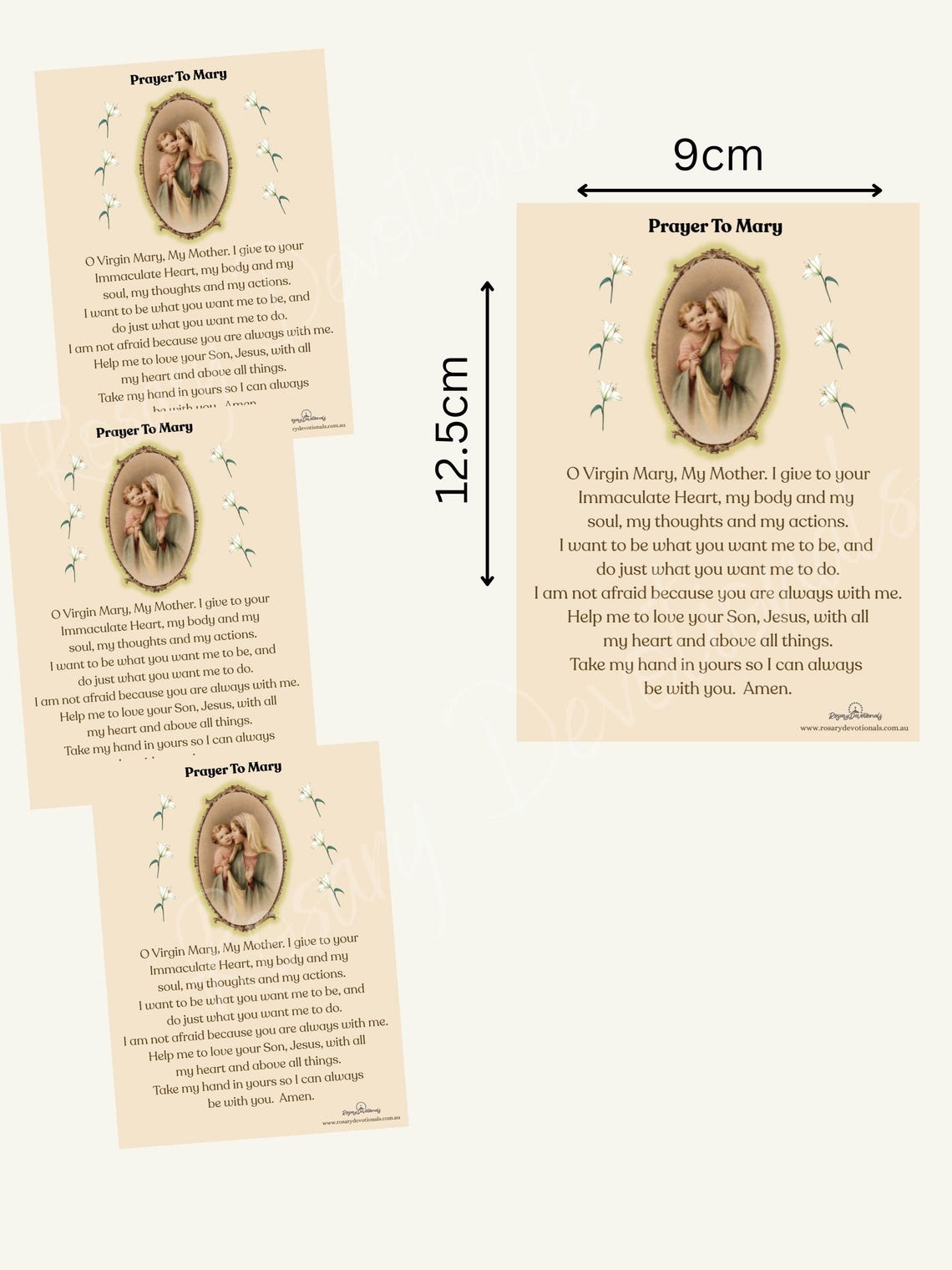 Prayer To Mary. Prayer Card