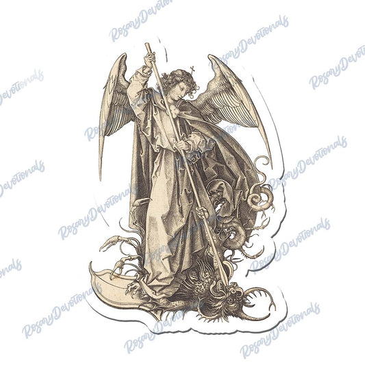 Saint Michael Defeating Satan Vinyl Sticker
