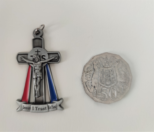 Divine Mercy Crucifix - Keychain