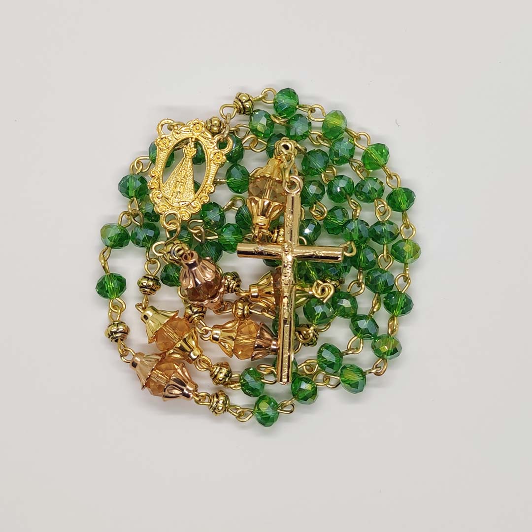 Green Rosary - Glass Crystal Beads