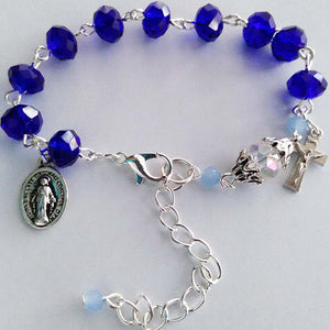 One Decade Rosary Bracelet - 8mm Dark Blue