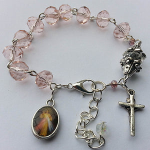 One Decade Rosary Bracelet - Pink